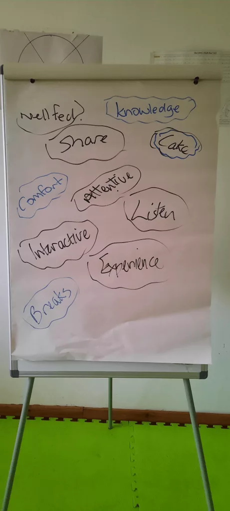 This is what members of the workshop asked what they would like from the day
